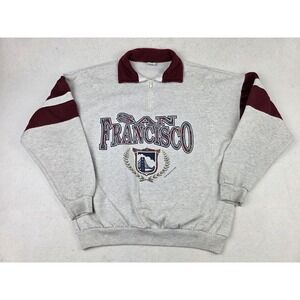 1994 Andys Sportswear San Francisco Paisley 1/4 Zip Sweatshirt Size XL‎ Maroon